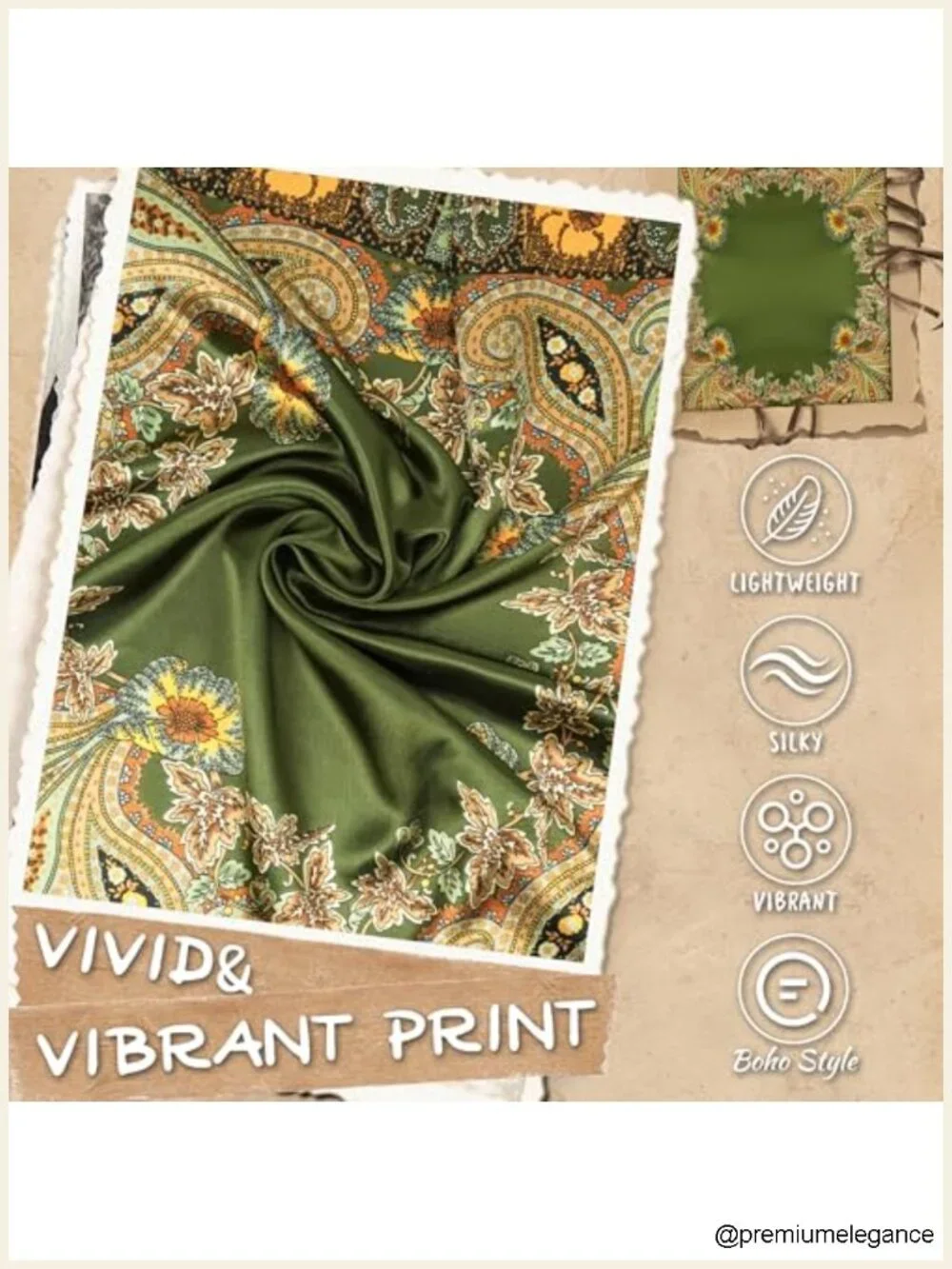 Large Square Head Scarf Bandana - 35